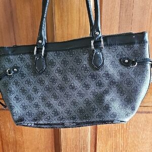 Elegant Black Patterned Tote Bag